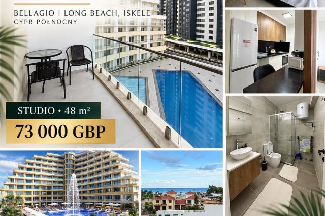 STUDIO 48 M² W BELLAGIO | LONG BEACH, ISKELE | CYPR PÓŁNOCNY